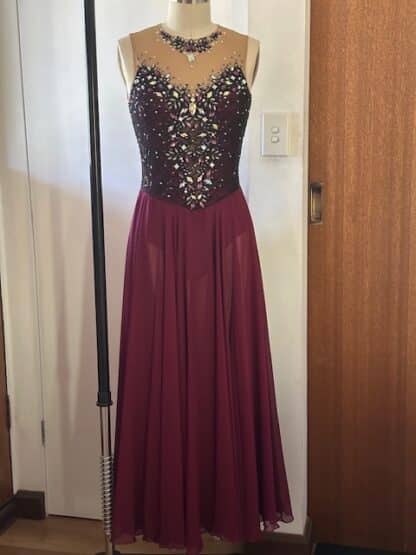 Burgundy Graceful Dress - 1193